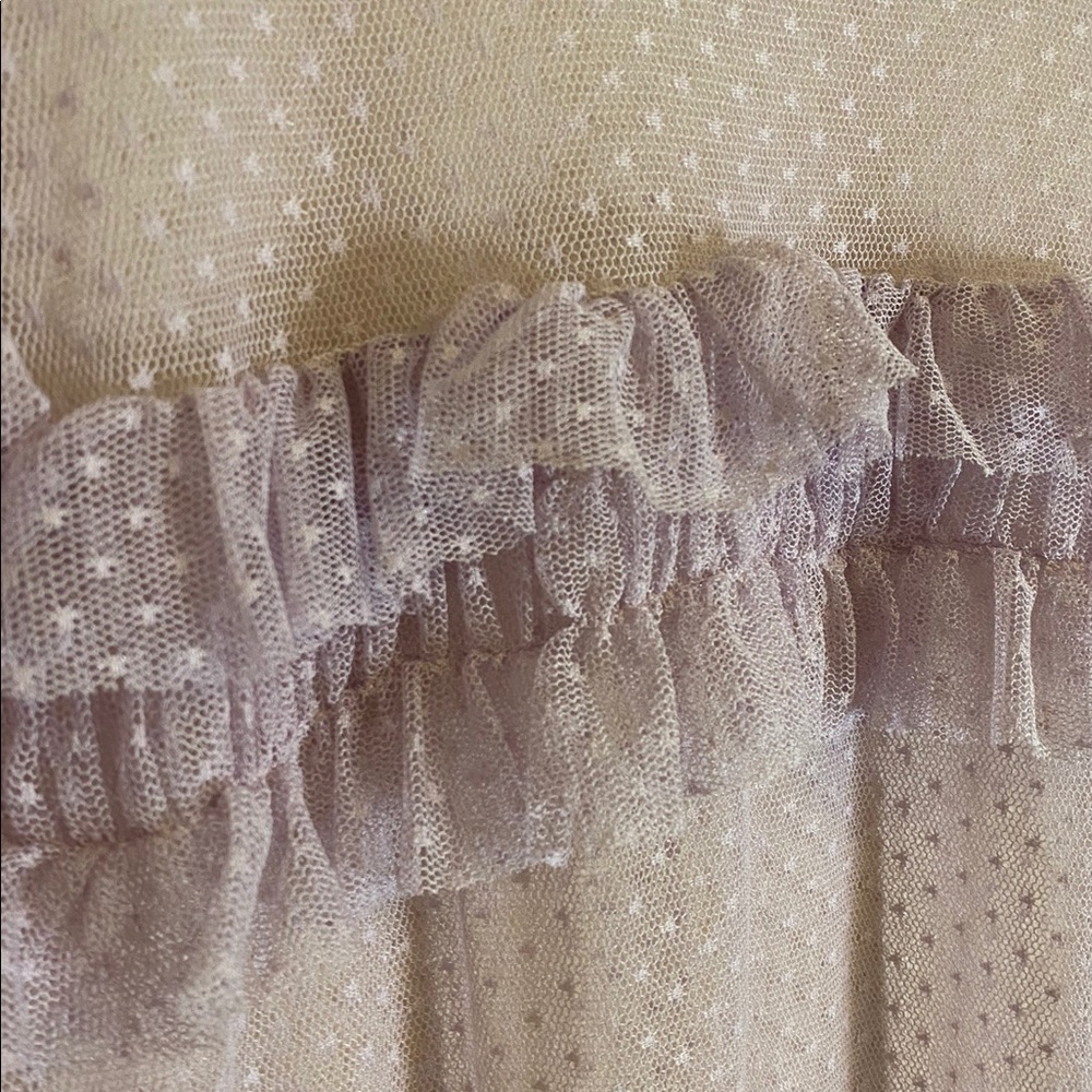 Topshop Pastel Lilac Sheer Ruffle Top with Dotted Swiss Detail - Picture 5 of 6